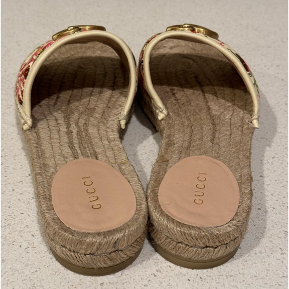 SOLD Gucci Pilar GG Floral Espadrille Sandals EU 37 US 7 - Picture 5 of 8